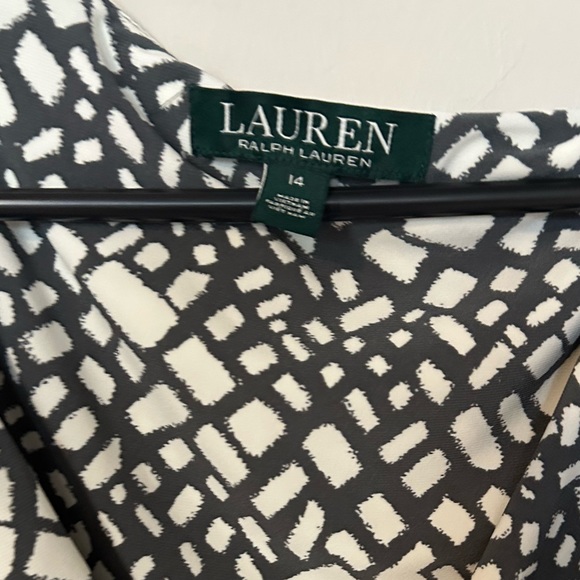 Lauren Ralph Lauren Shirred Faux Wrap Dress size 14 womens - Picture 2 of 3